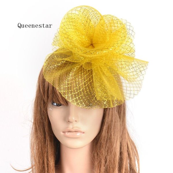 2019 2019 Yellow White Wedding Hat And Fascinator Hairband Hair