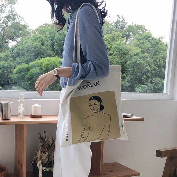 

messenger bag women's shoulder bag environmental protection shopping bags women's handbags student books storage canvas package