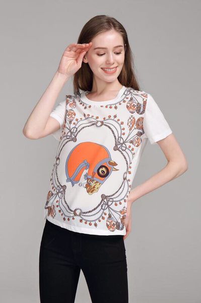 

Fashion Women Tops & Tees 2019 Runway Luxury Famous European Brand Design Party Style T-Shirts Women's Clothing WD03753