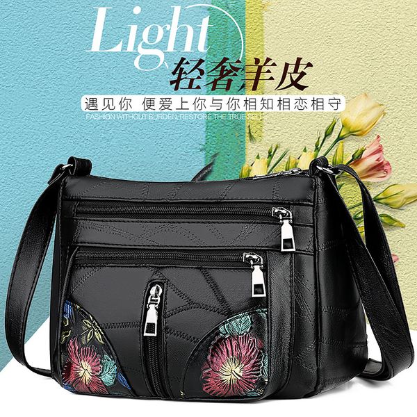 

women's bag export 2020 new soft leather large capacity women's single shoulder oblique span bag pu leather casual small