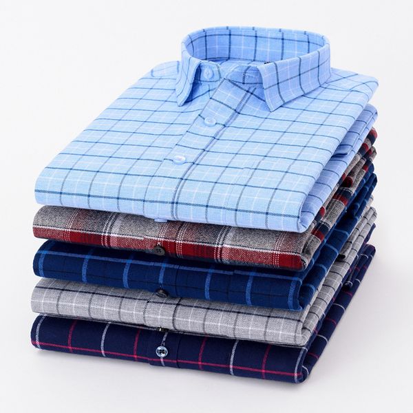 

new men's pure cotton frosted plaid shirt long sleeve korean fashion plaid cotton coat casual shirt n5207, White;black