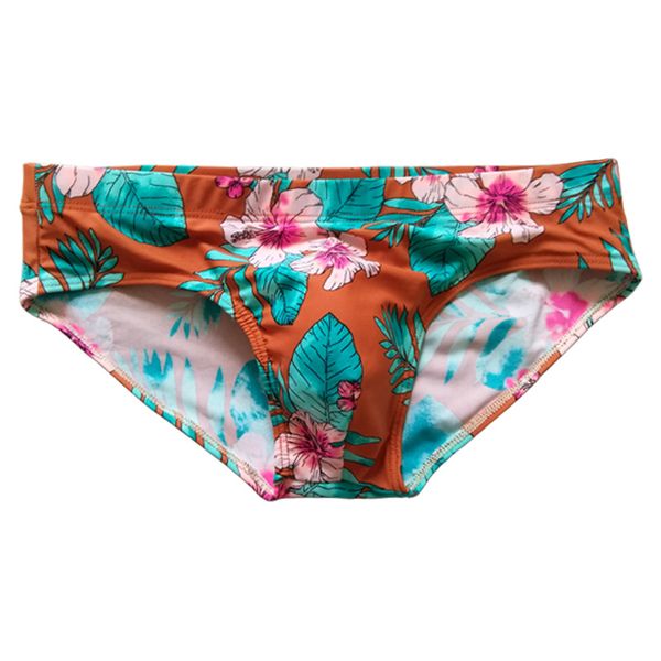 

mens swimwear floral printed briefs with pad quickj dry padded swim shorts pants male beach clothing