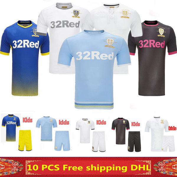 

19 20 leeds united 100th anniversary soccer jersey costa celebrates centenary 2019 2020 bamford clarke 100 years men kids kit football shirt, Black;yellow
