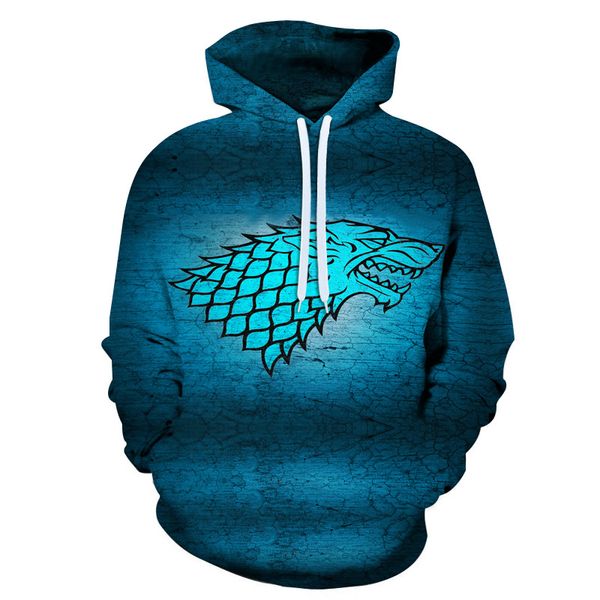 

latest 3d printing white walkers ghost 3d printed men/women hoodies casual sweatshirts cool harajuku hoodie, Black