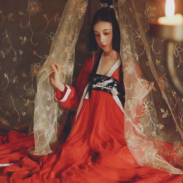 

new hanfu dress women/ladies red elegant hanfu costumes chinese folk dance skirt chinese ancient and traditional clothes dql351, Black;red