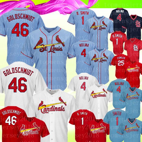 

St loui 46 paul gold chmidt cardinal jer ey 4 yadier molina 1 ozzie mith 25 fowler embroidery ba eball jer ey