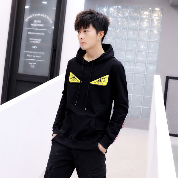 

brand men women designer hoodies cute eyes print casual hoodie men hip hop zipper hoodie designer hoodie, Black