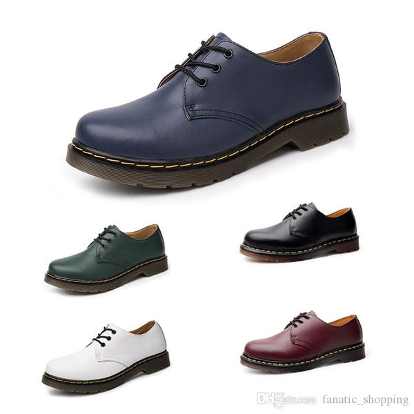 

2020 no-brand low-shoes martin for men women boots british tooling style black white red green blue shoes size 38-45