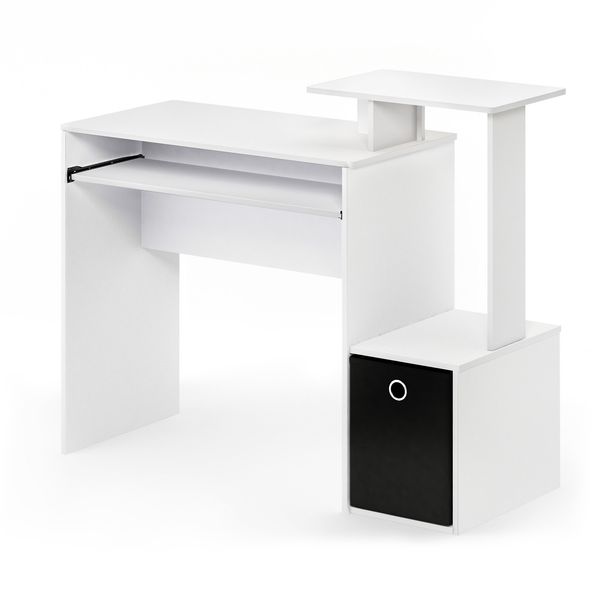 

econ multipurpose home office computer writing desk, white/black