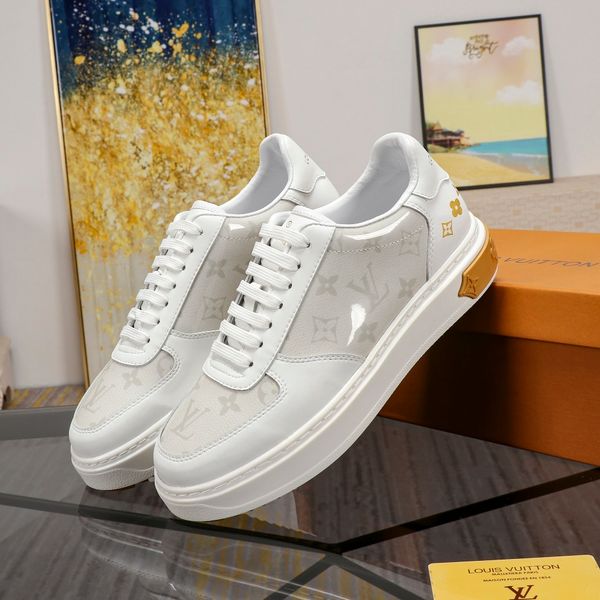 

fashion platform men' and men's shoes wild luxury vintage white shoes flat men's shoes breathable men's shoe 02, Black