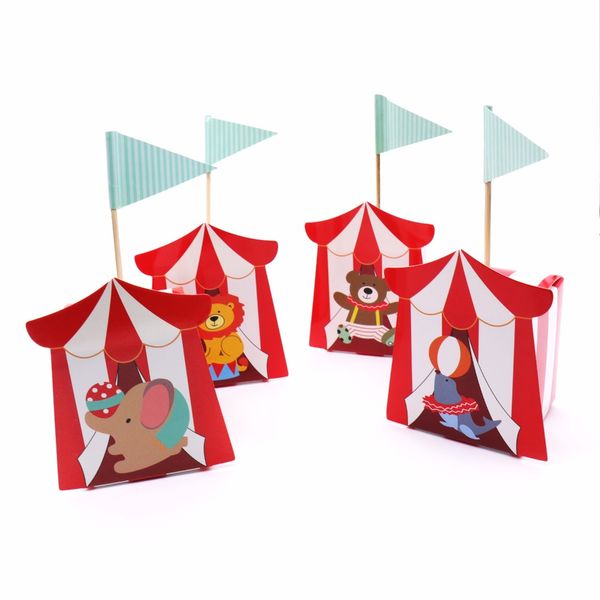 

12pcs/lot cartoon animal candy box circus theme party supplies kids boy birthday baby shower decorations gift favor boxes