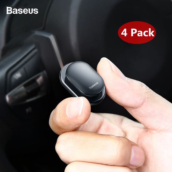 

baseus 4pcs car clips usb cable organizer storage car hook sticker holder auto fastener for cable headphone key wall hanger