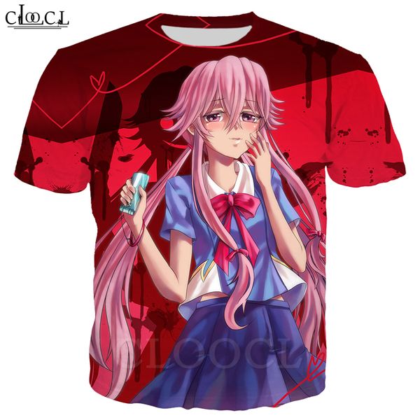 

мода аниме future diary футболка 3d печать мужчины женщины gasai юно творческий homme одежда с коротким рукавом мужская streetwear tops, White;black