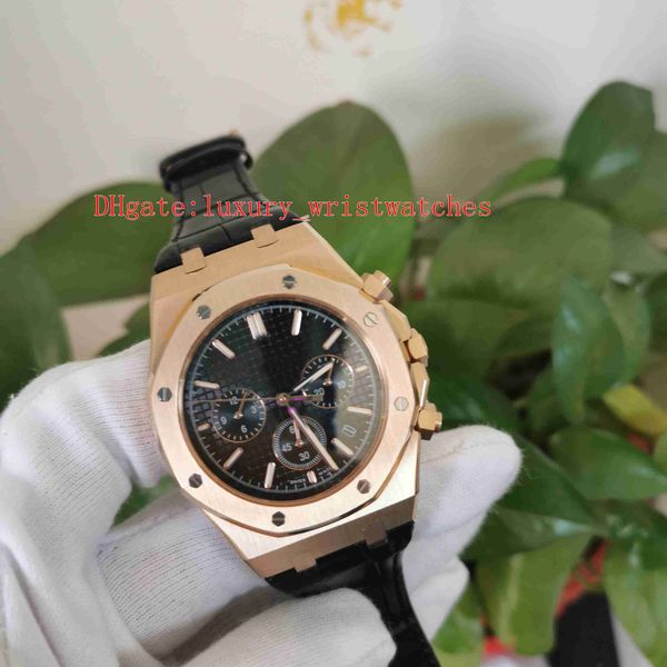 

2 color elling watch 42mm 18k rose gold 26320 26320or.oo.d002cr.01 vk quartz chronograph working alligator leather mens watches wristwatches, Slivery;brown