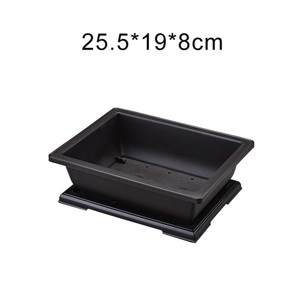 

1pc flower pot imitation purple sand fleshy balcony square plastic pots flower bonsai bowl nursery basin planter with tray