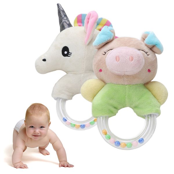 

cute plush baby toy unicorn animal bells baby rattle toys newborn gift animal style boys girls dropshipping