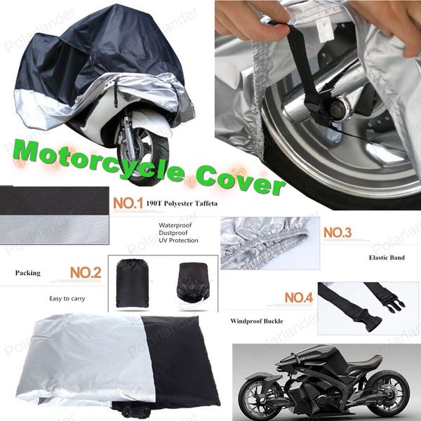 

sizexxxl 265*105*125 cm motor motorcycle silver covering waterproof dustproof scooter cover uv resistant car motorbike cover