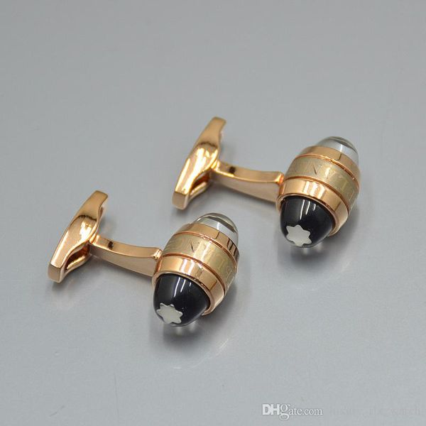 

2018 new luxury mb cufflinks for men crystal star and copper cuff button as birthday or valentine's day gift jewelry cuff links, Silver
