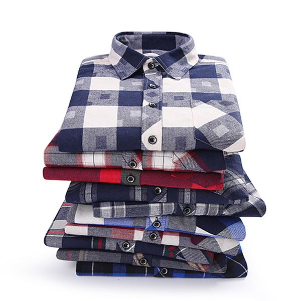 

men's shirt 2019 spring autumn new male long sleeve flannel plaid shirt brand men office style business casual shirts plus size, White;black