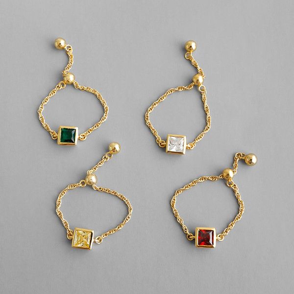 

eds 925 sterling silver women rings 925 silver ins korean fashion jewelry gothic rings vintage ring adjustable gold, Golden;silver