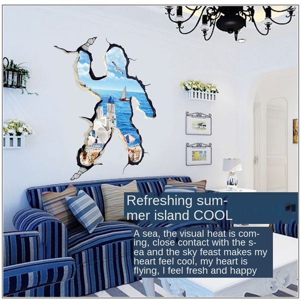 

wall stickers aegean sea living room bedroom personalized decorative murals removable stickers cartoon wall stickers