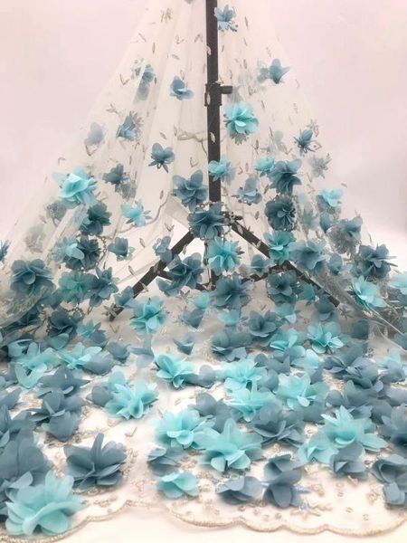 

stylish elegance french lace fabric 2020 lace 3d fabric wedding african, Pink;blue