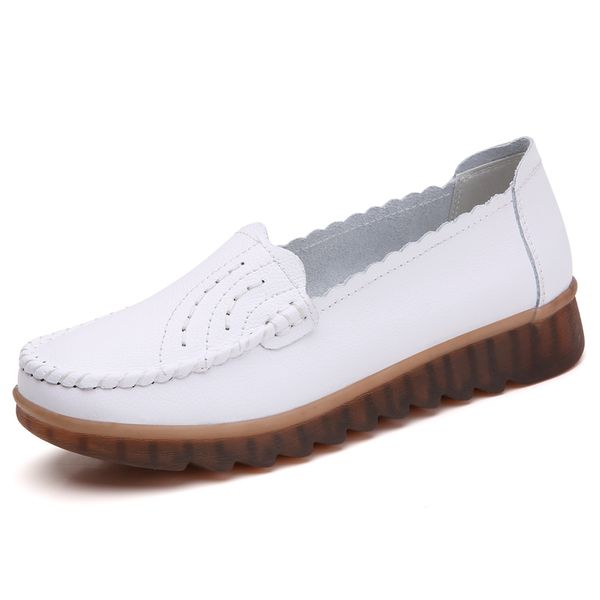 

shoes woman shoes work woman white loafers mother's casual women flats ladies sneakers, Black