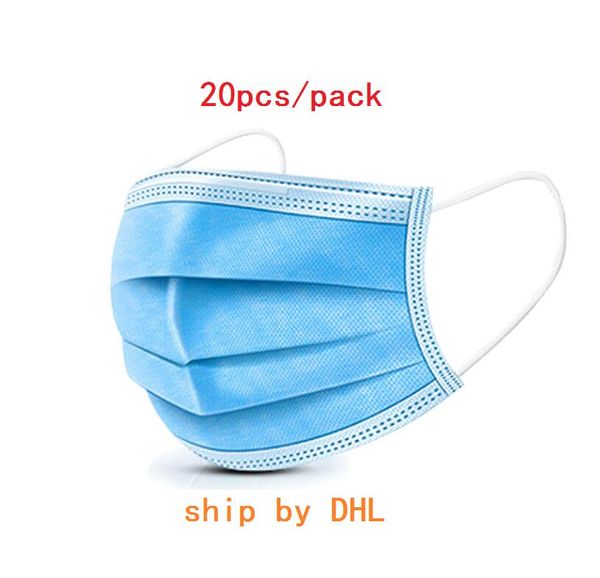 

80pcs masks thin pack disposable face masks with elastic ear loop 3 ply breathable anti-dust waterproof respirator air pollution fast shippi