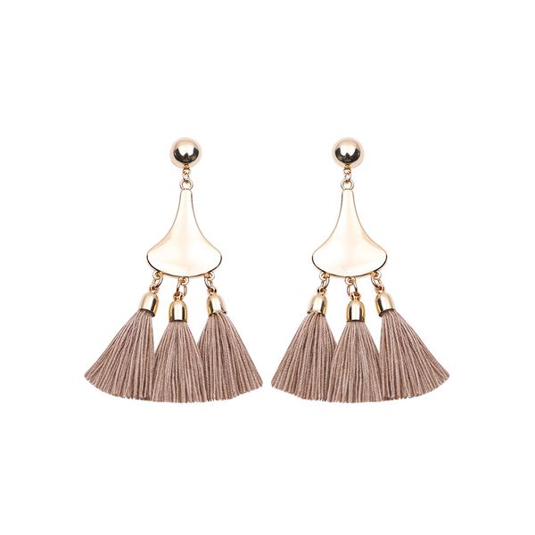 

b-002 002 2019 tassel earrings europe and the united states long bohemian retro tassel earrings female multicolor optional, Silver
