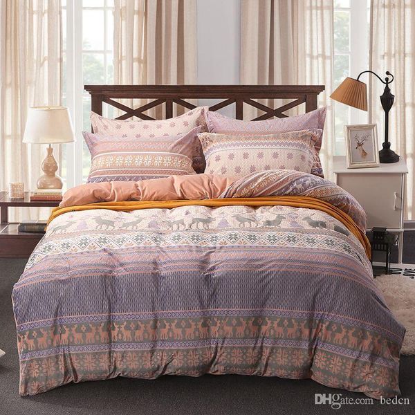 

polyester cotton mengziqian cotton solid color plaid striped bedding set duvet cover sheets pillowcase dream print