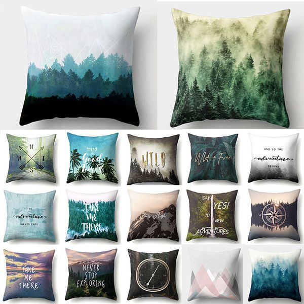 

1pcs tree forest pattern полиэстер throw подушка обложка автомобилей home decor украшения диван-кровать декоративные наволочки 40524