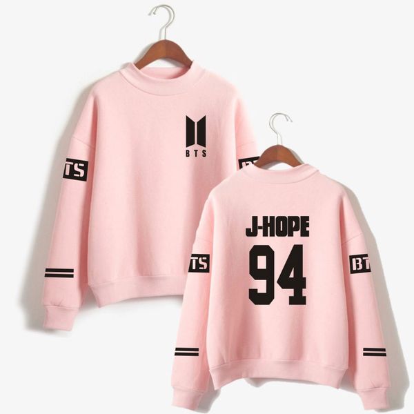

любите себя kpop монолитных негабаритных фуфаек bangtan мальчика устаревать хип-хоп женщина и мужчин водолазка новых k- одежды, Black
