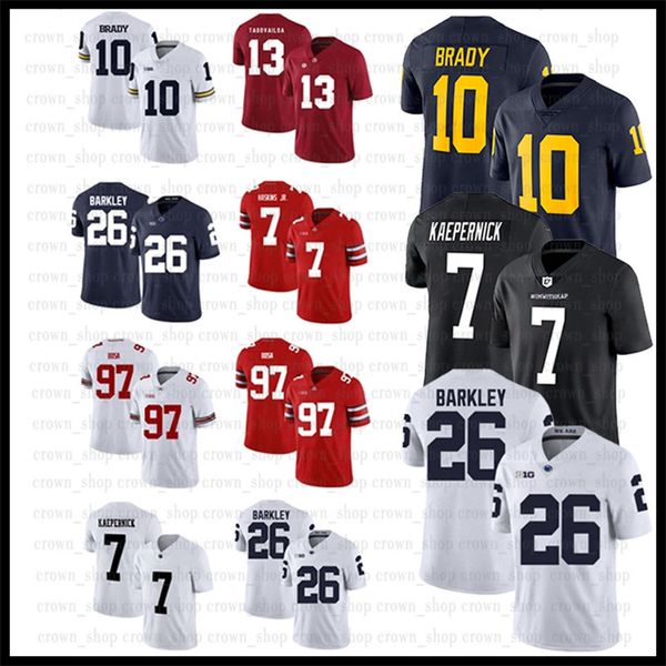 

13 tua tagovailoa ncaa 7 dwayne haskins jr alabama crimson tide jersey nick bosa michigan tom brady ohio state buckeyes football jerseys26, Black