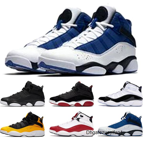 

new 6 rings mens basketball shoes bred concord matte silver taxi white university red men trainers sports sneakers size 7-13 ing