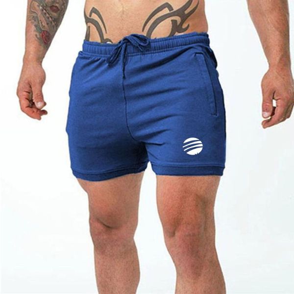 

new fitness shorts fashion breathable quick-drying gyms bodybuilding joggers shorts slim fit solid color sweatpants, Black;blue