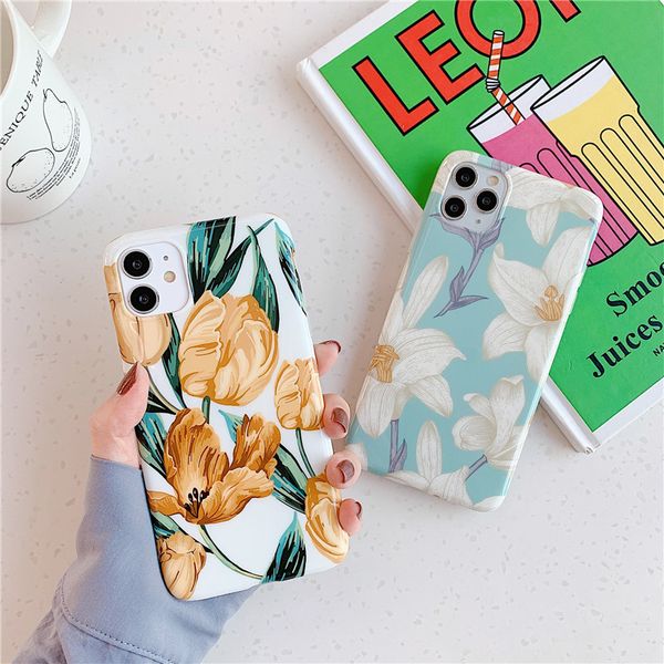 

suitable for iphone 11pro max mobile phone shell tulip lily soft shell