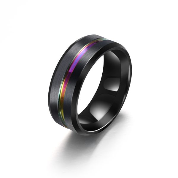 

1 pcs vintage punk creative stainless steel titanium midi ring for men&women wedding engagement groove ring jewelry, Slivery;golden