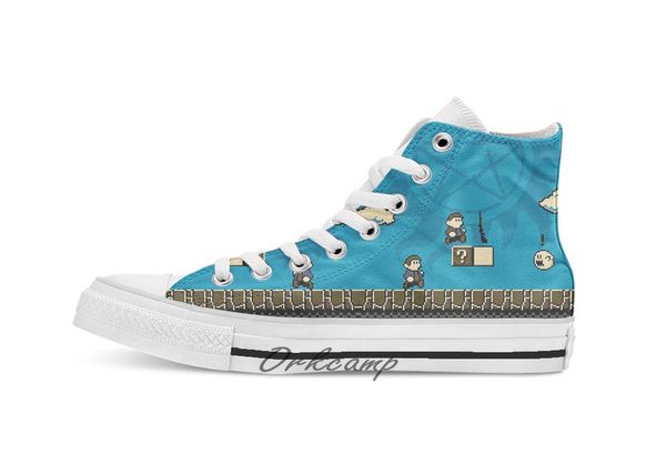 

supernatural bros custom casual high lace-up canvas shoes sneakers drop shipping