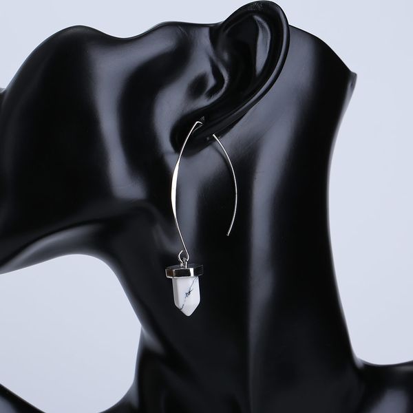 

epi brand punk design fashion square triangle круглый геометрическая поддельный камень серьги падения женщин партии ювелирных изделий pendie, Silver