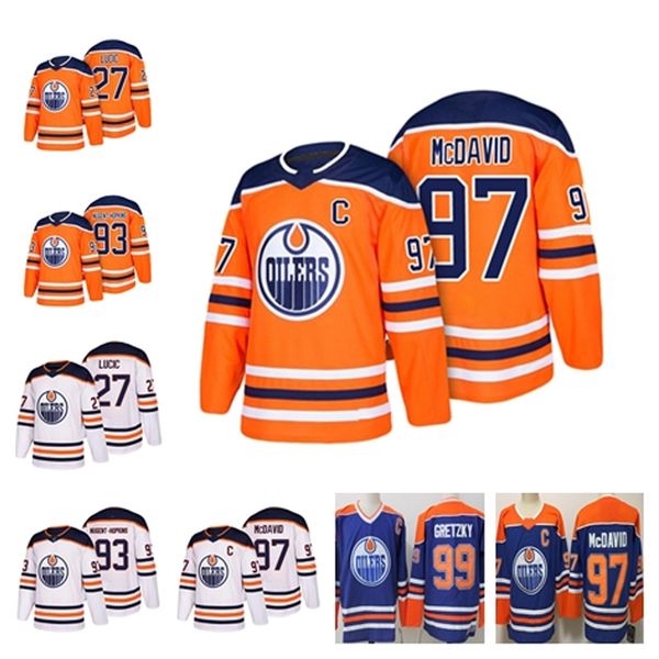 

Top quality Mens 97 Connor McDavid Edmonton Oilers Jersey 93 Ryan Nugent-Hopkins 27 Milan Lucic Hockey Jerseys
