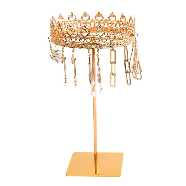 

gold jewelry earring holder necklace display organizer rack, Pink;blue