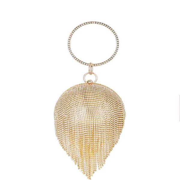 

кисточка сумка мешок вечера круглых женщины золото сцепления мини сумка банкет свадебный мешок quality женского