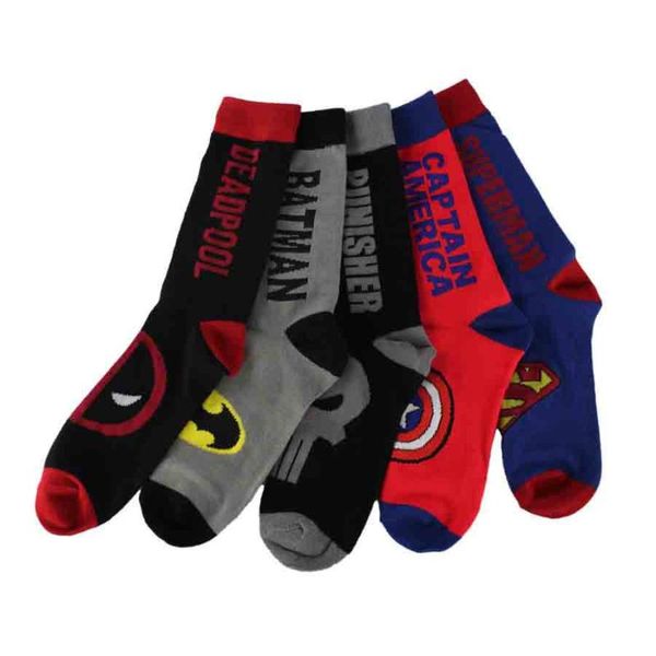 

usa fashion cartoon anime socks men long happy art funky socks crazy cool flash captain marvel, Black