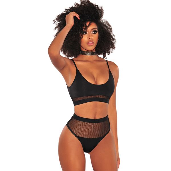 

europe and the united states without steel rings gathered to splice the triangular high waist split swimsuit 410579, White;black