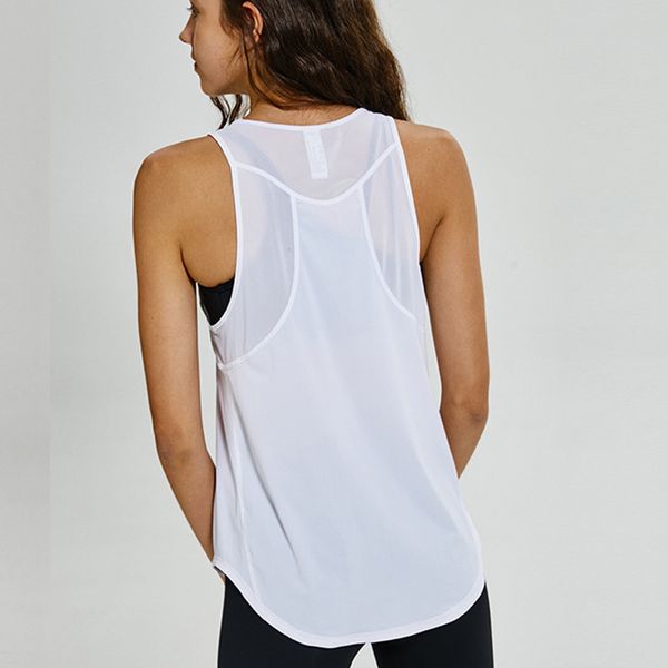 

leoq yoga crop women cross backless sport mesh vest workout fitness gym tank sleeveless solid athletic vest, White;red