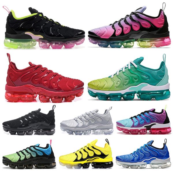 

2020 tn plus chaussures mens women running shoes colorways designer triple white black trainers sport sneakers big size 36-47