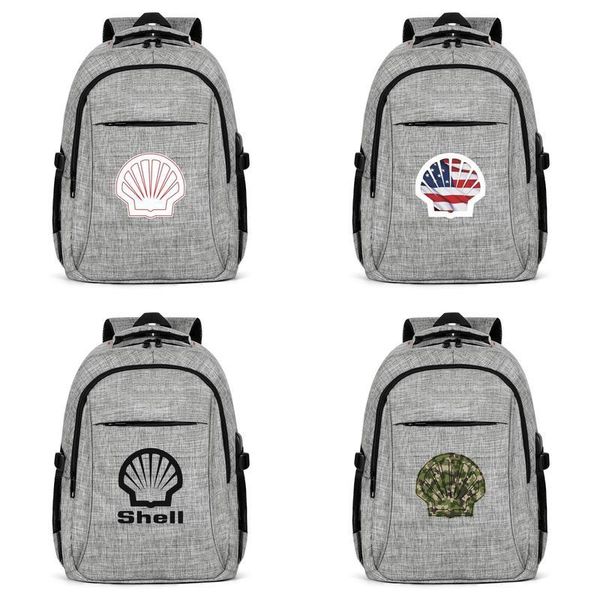 

shell gasoline gas card logo fashion traveling backpack, design pop adjustable suitable for school backpack america flag station me