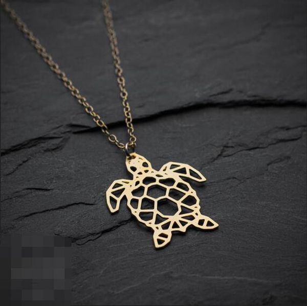 

sea turtle necklace, turtle necklace, sea origami geometric turtle, beach necklace, Silver