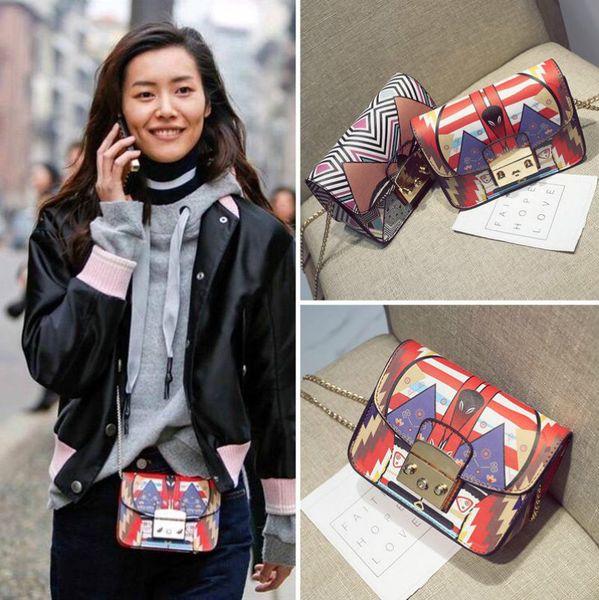 

designer luxury handbags purses women hit color printing pu leather bags new wave handbag fashion female shoulder bag