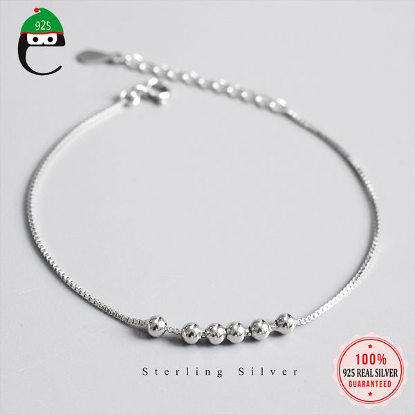 

elfoplatasi authentic 100% 925 sterling silver beads box chain bracelet for women wife girls lady fine silver 925 jewelry ds1091, Black